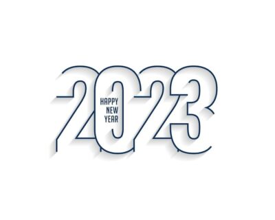 Free Vector | Happy new year 2023 text banner in modern line style