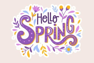 Free Vector | Hello spring lettering