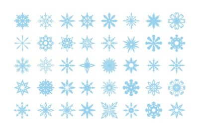 Free Vector | Isolated snowflakes set blue snow on the white background