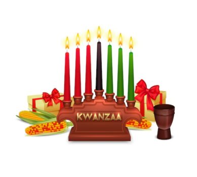 Free Vector | Kwanzaa holiday celebration symbols composition poster