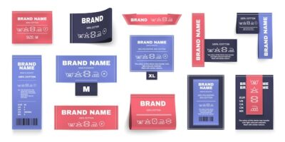 Free Vector | Laundry labels colored set
