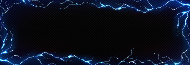 Free Vector | Lightning frame thunder bolt effect background