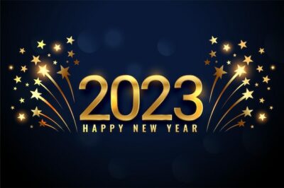 Free Vector | Luxury 2023 new year greeting banner with bursting star