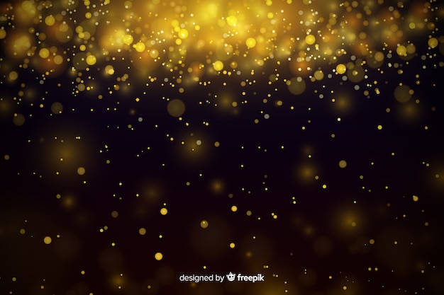 Free Vector | Luxury background with golden particles bokeh