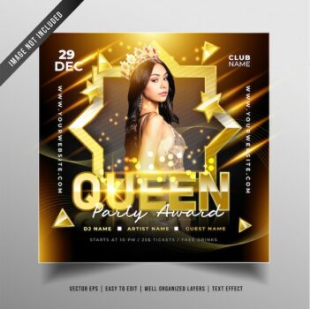 Free Vector | Luxury queen party design for social media promotion