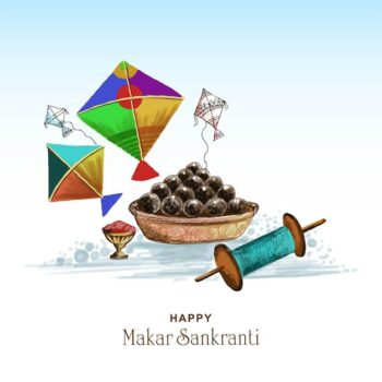 Free Vector | Makar sankranti greeting card holiday background