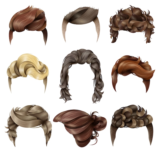 Free Vector | Male hairdo realistic collection
