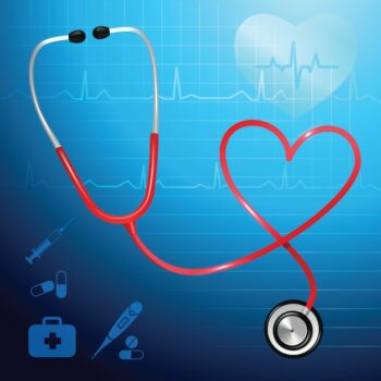 Free Vector | Medical health service stethoscope and heart symbol vector illustration