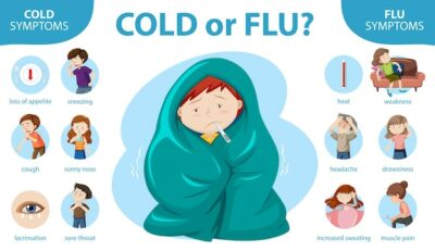 Free Vector | Medical infographic of cold and flu symptoms