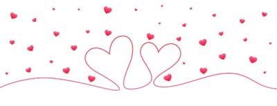 Free Vector | Minimal line heart doodle valentine banner