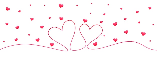 Free Vector | Minimal line heart doodle valentine banner
