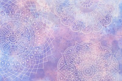 Free Vector | Monochromatic background in watercolor with mandalas