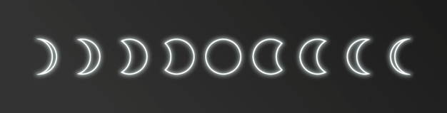 Free Vector | Neon collection of moon phases