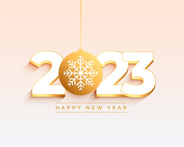 Free Vector | New year 2023 banner with hanging snowflake design vector illustration