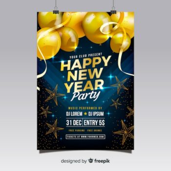 Free Vector | New year party poster 2019
