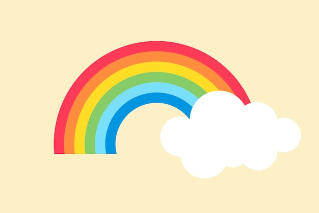 Free Vector | Paper rainbow element, cute weather clipart vector on yellow background