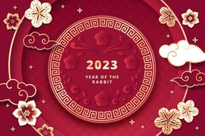 Free Vector | Paper style background for chinese new year celebration