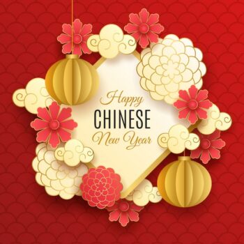 Free Vector | Paper style chinese new year illustration