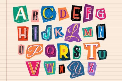 Free Vector | Paper style ransom note letter collection