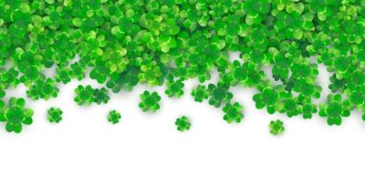 Free Vector | Patricks day seamless border background with green clover heap