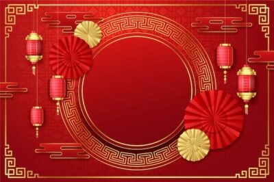 Free Vector | Realistic chinese new year background