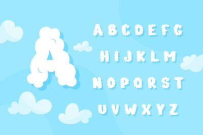 Free Vector | Realistic cloud font alphabet