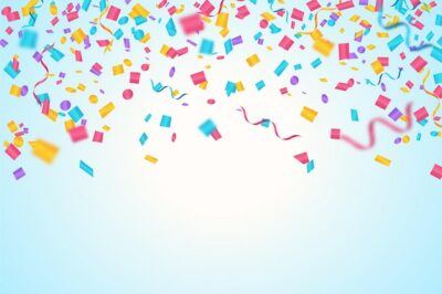 Free Vector | Realistic confetti birthday background