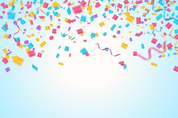 Free Vector | Realistic confetti birthday background