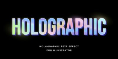 Free Vector | Realistic holographic  text effect