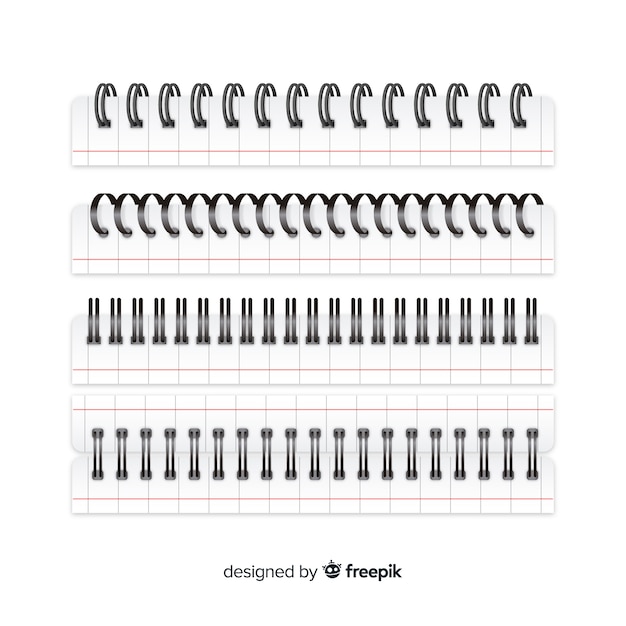 Free Vector | Realistic spiral for notebooks collection