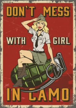 Free Vector | Retro military poster with pin up girl