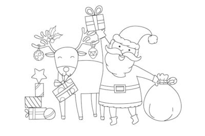 Free Vector | Santa claus and rudolph the red-nosed reindeer vector
