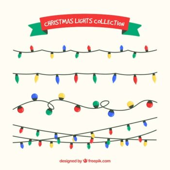 Free Vector | Set of colorful christmas lights
