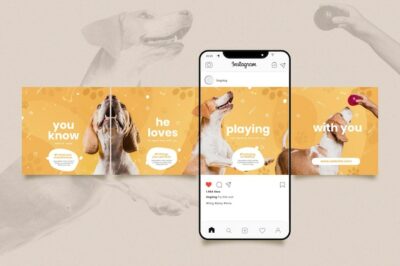 Free Vector | Set of instagram carousel templates