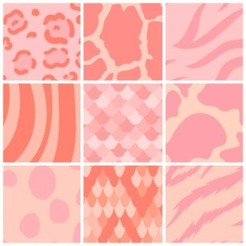 Free Vector | Set of seamless animal print pattern vectors