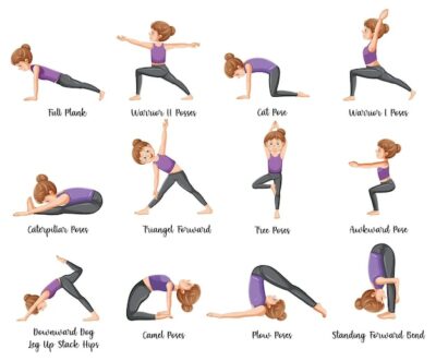 Free Vector | Set of yoga postures