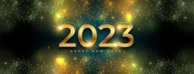 Free Vector | Shiny 2023 new year grand celebration banner with firework effect