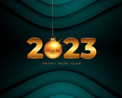 Free Vector | Shiny 2023 new year holiday background with 3d ball