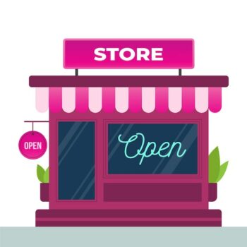 Free Vector | Shop with the we are open sign