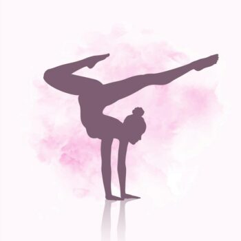 Free Vector | Silhouette of a gymnast on a watercolour background