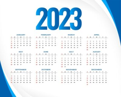 Free Vector | Simple 2023 calendar for event organizer design