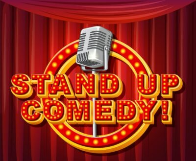 Free Vector | Stand up comedy logo with microphone