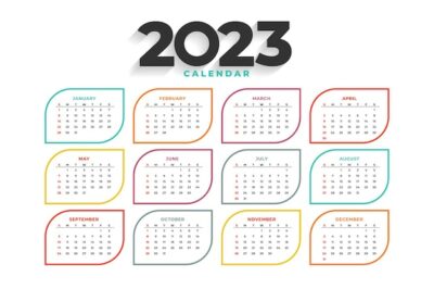 Free Vector | Stylish 2023 new year calendar for office desk