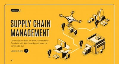 Free Vector | Supply chain management isometric banner