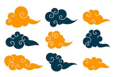 Free Vector | Traditional chinese clouds set of nine