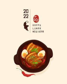 Free Vector | Traditional food on lunar new year