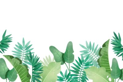 Free Vector | Tropical background with different leaves