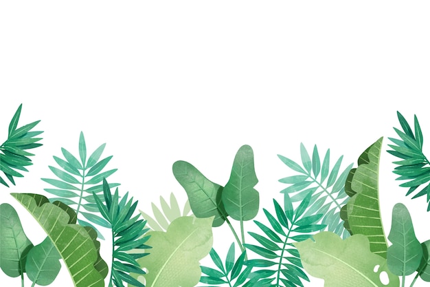 Free Vector | Tropical background with different leaves