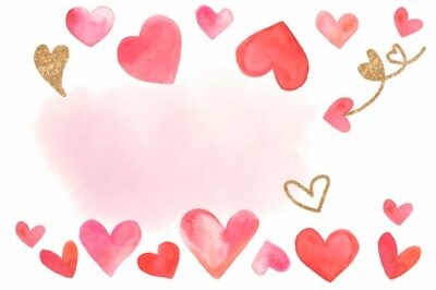 Free Vector | Valentine's day background watercolor style vector