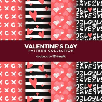 Free Vector | Valentine's day pattern collection